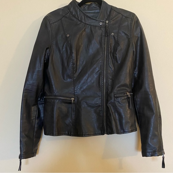 Blank NYC Vegan Leather Moto Jacket L - Picture 1 of 5